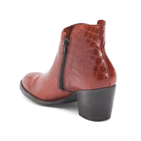 OROSCURO Nero Made In Italy Leather Heeled Booties - Picture 2 of 2